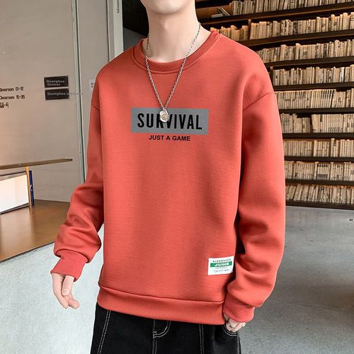 ROMON Sudadera Manga Larga Roja Para Hombre