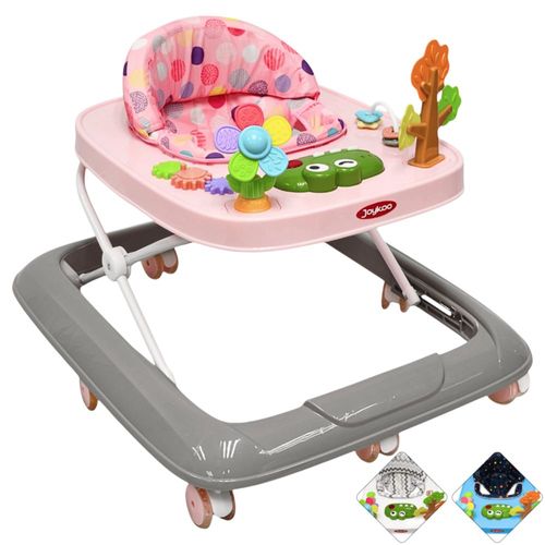 Andadera para Bebé Coco Luz y Sonido Altura Ajustable Plegable Ruedas de Goma Apta desde 6 meses - Rosa