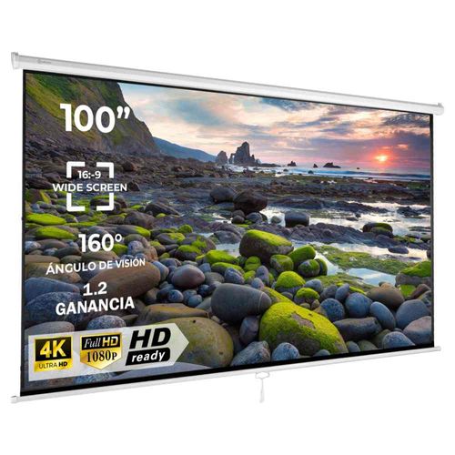 Pantalla Proyector Manual 100 pulg Blackout 16:9 Quick Release