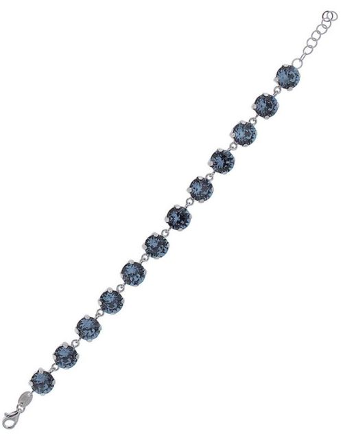 Pulsera De Plata 925 Con Zirconias Azules (16.5 + 3Cm Aprox)