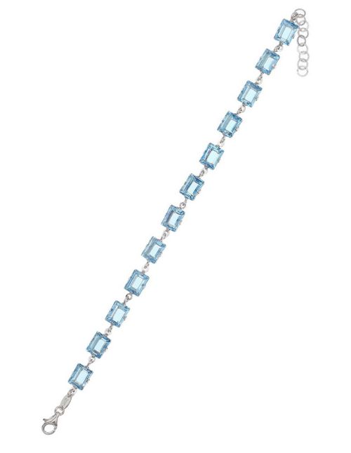 Pulsera De Plata 925 Con Zirconias Azules (17 + 3Cm Aprox)