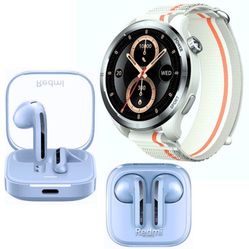 Xiaomi Redmi Buds 6 Active Azul con Smartwatch Filwans GTR Lite  Plata