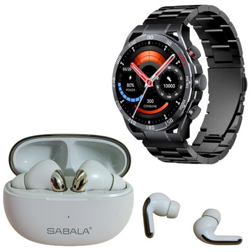 Audífonos SABALA ST 764 con Smartwatch Filwans GTR Negro