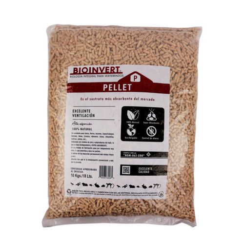 Bioinvert pellets para mascotas 10 kilos sustrato para cama sanitaria ecologica