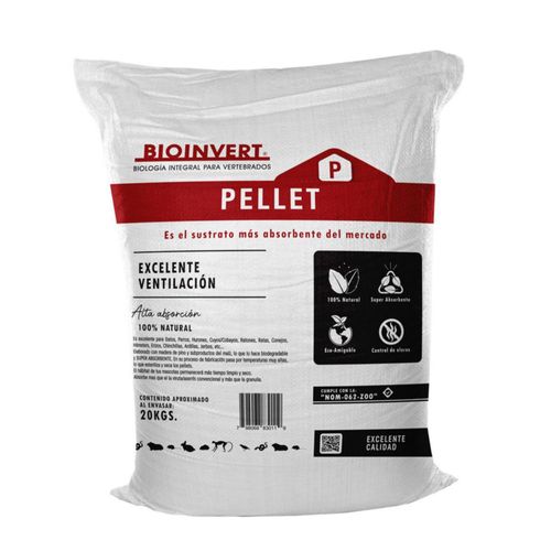 Bioinvert pellets para mascotas 20kg sustrato para cama sanitaria ecológica