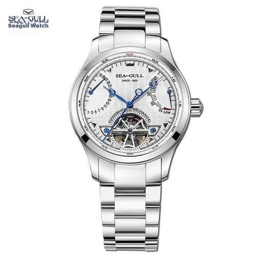 Reloj Seagull M163S mecánico automático con calendario plateado