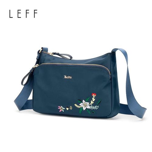 Mochila bordada Lefu Fashion azul para mujer