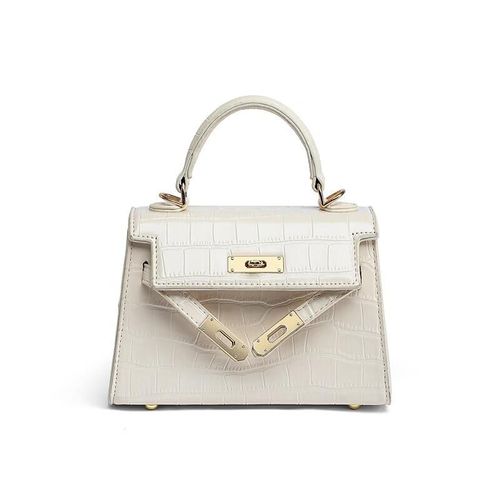 Bolso Cruzado Viney de Cuero de Vaca Blanco para mujer