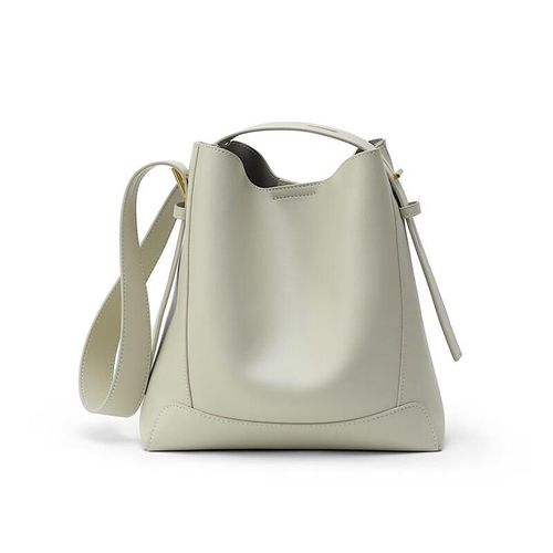 Bolso Bucket Viney de Piel para mujer gran capacidad crema