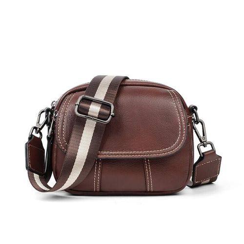 Bolso cruzado Viney de piel marrón para mujer