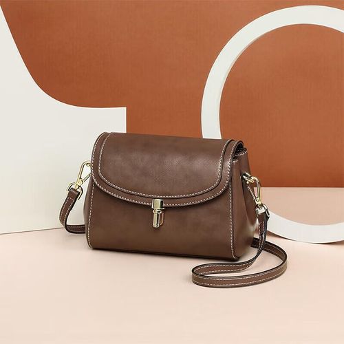 Bolso cruzado Viney de cuero marrón para mujer