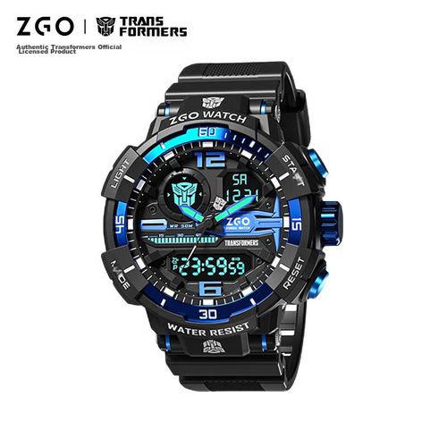 Reloj ZGO Transformers 8981 para hombre negro y azul