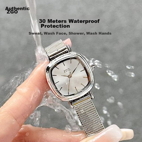 Reloj ZGO ZG-2133-QS23 mujer cuadrado plateado