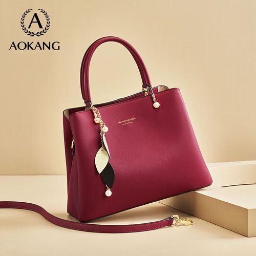 Bolso Aokang de Piel de Vaca Azul Perla para mujer