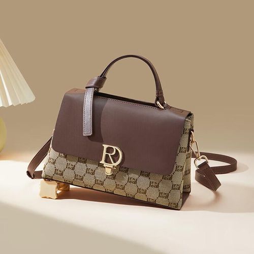 Bolso Cruzado Dragón Rojo Café Oscuro con Correa Desmontable para mujer