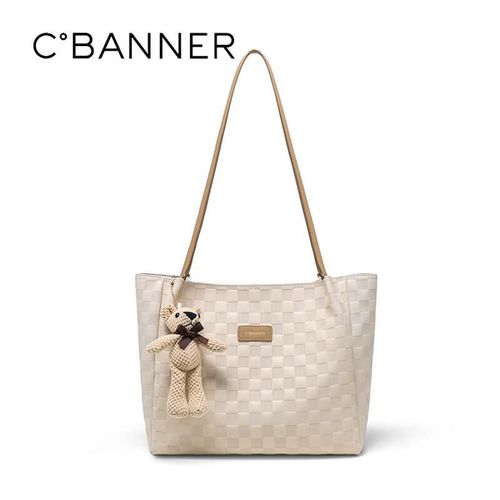 Bolsa Tote C°BANNER de Cuero Genuino para Mujer Gran Capacidad