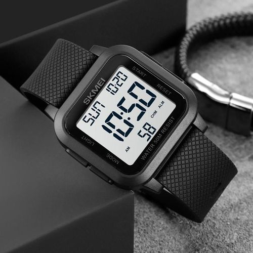 Reloj SKMEI 1894 deportivo impermeable esfera blanca correa negra