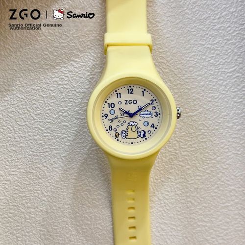 Reloj ZGO Sanrio Pudding Dog para niñas impermeable y luminiscente