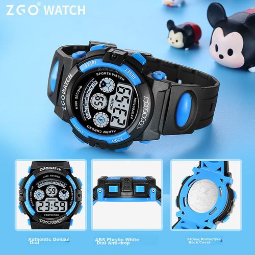 Reloj ZGO A305E digital impermeable negro y azul