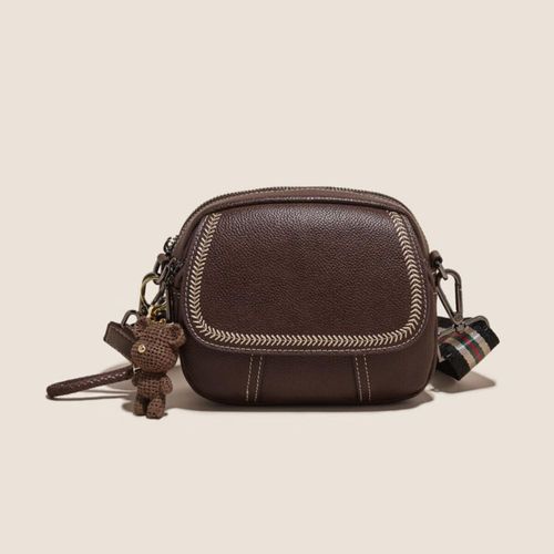 Bolsa FOXER de Cuero Genuino Café Oscuro para mujer