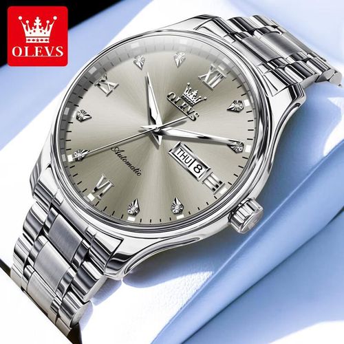 Reloj OLEVS THU8 automático para hombre con diamantes oro y azul