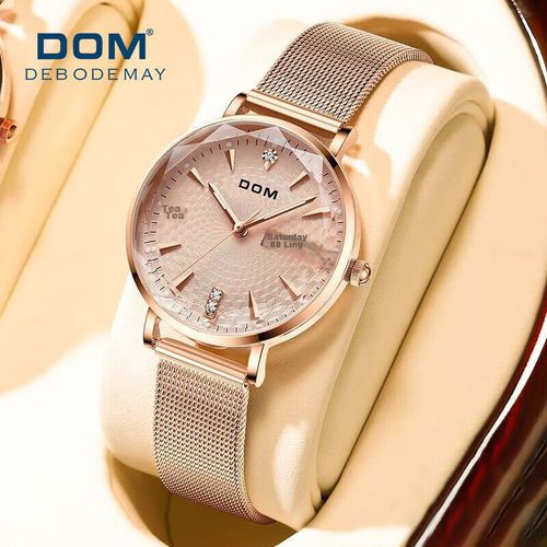 Reloj DOM G-1676GD-9M mecánico cuarzo oro rosa
