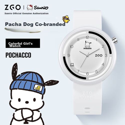 Reloj ZGO 365 Pochacco impermeable negro y blanco