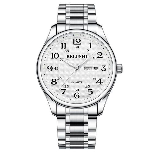 Reloj WyOOOOh de cuarzo para hombre resistente al agua plateado