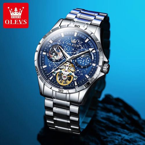 Reloj OLEVS 6689 automático mecánico acero esfera verde