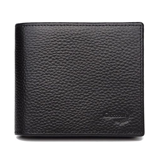 Cartera Crocodile de Cuero de Vacuno Negra con Clip para Dinero para Hombre