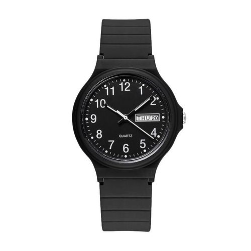 Reloj YAJIA 1818 con calendario y correa de silicona negro