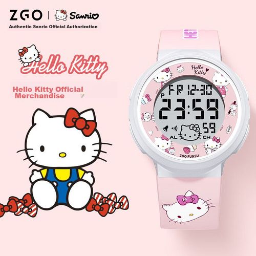 Reloj ZGO Hello Kitty digital para niñas rosa