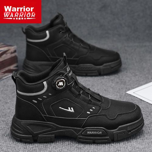 Botas de trabajo Warrior Martin de cuero sintético Negro para hombre