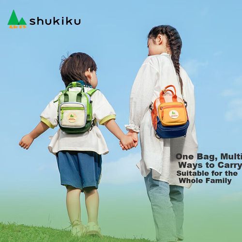 Mochila infantil SHUKIKU pequeña impermeable Verde Bellota para niño