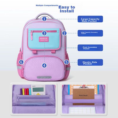 Mochila escolar DR·KONG de poliéster Azul Profundo para niño y niña