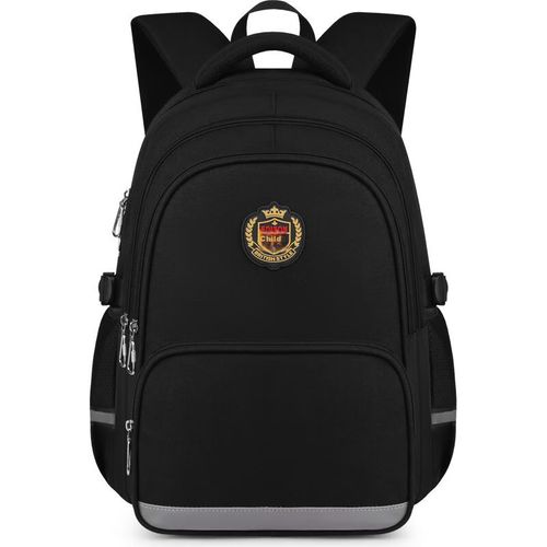 Mochila escolar Edison Inventor de tela Oxford Negra para niño