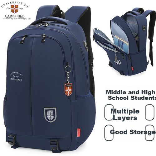 Mochila escolar UNIVERSIDAD DE CAMBRIDGE CA325 de tejido Azul para niño
