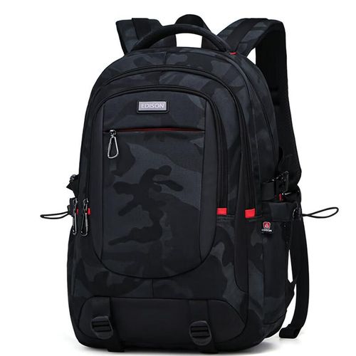 Mochila escolar Edison K052-9 de poliéster Camuflaje Negro para estudiante
