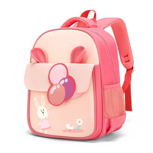 Mochila infantil Noveno Castillo diseño conejo Doble tirante Rosa para niña