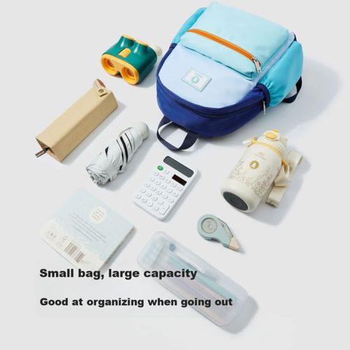 Mochila infantil YEEHOO de tela Azul Cielo/Rosa Crema unisex