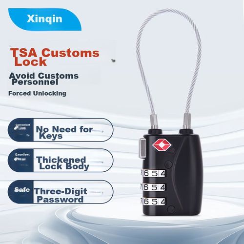 Candado TSA de Acero con Contraseña 3 Dígitos