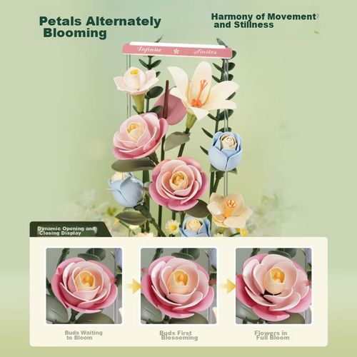 Ramo de Flores en Bloques de Construcción ROKR AF01D de plástico multicolor