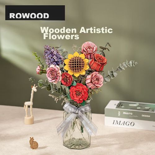 Arreglo Floral ROKR IROWOOD de papel kraft con flores preservadas