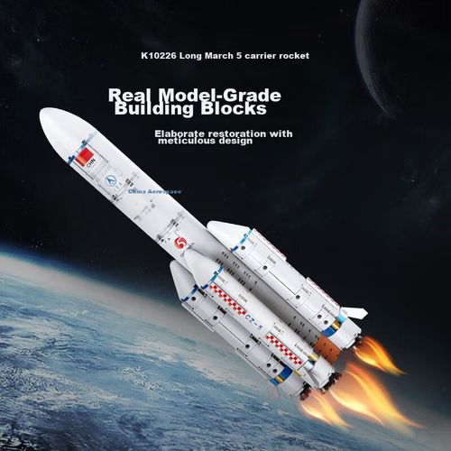 Cohete de bloques de construcción KEEPPLEY Long March 5 K10226 de plástico para niños