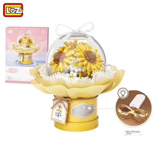 Ramo de Flores Preservadas LOZ 1299 con luces LED