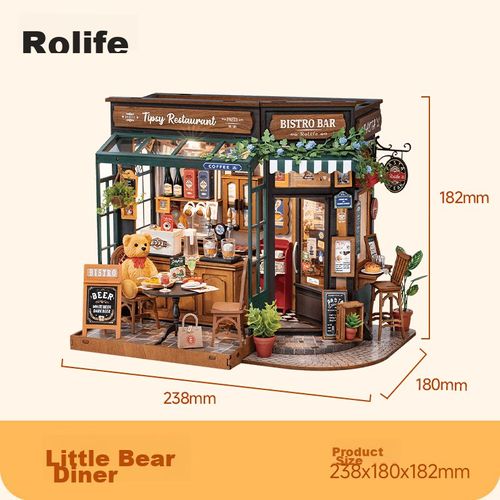 Juguete de bloques de construcción ROLIFE Restaurante de Ositos de plástico para niñas