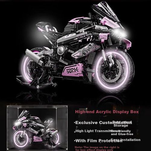 Rompecabezas de motocicleta GAOZHILE compatible con Lego de bloques de construcción rosa