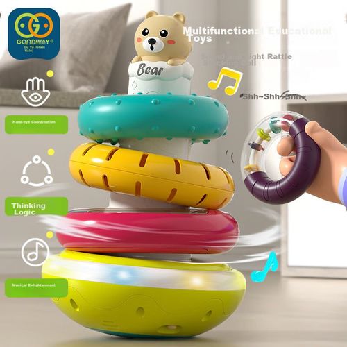 Juguete Apilable Anillos Arcoíris GOODWAY  con Sonido y Luz multicolor
