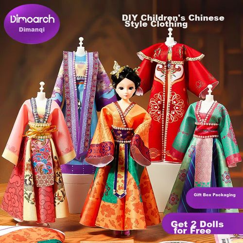 Kit de disfraz Hanfu DIMOARCH 5 piezas de tela para niñas