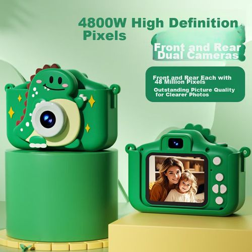 Cámara Instantánea LELEYU X5 de ABS y silicona rosa para niños